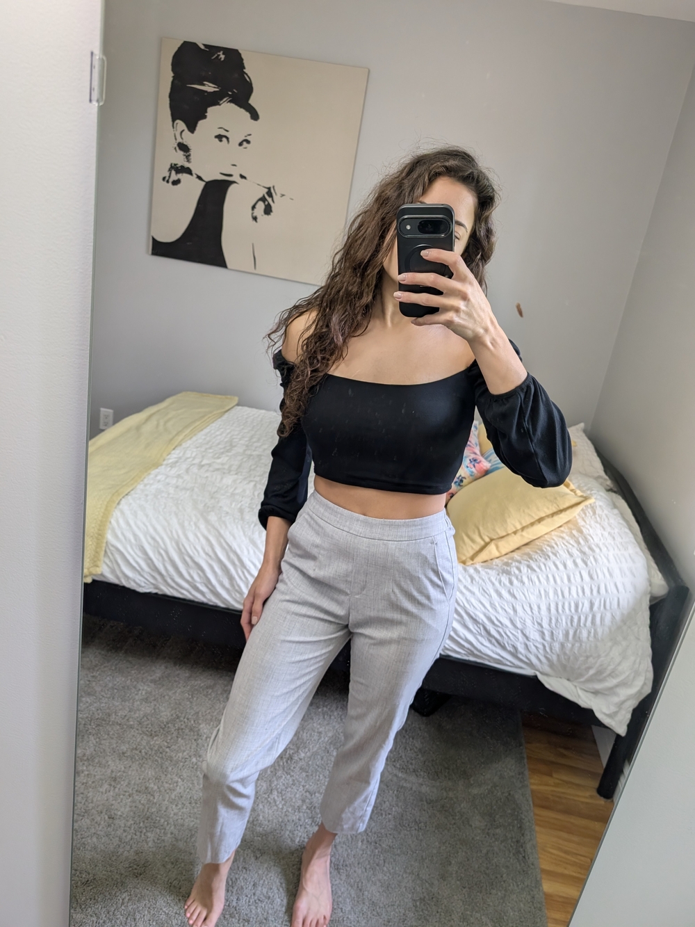 Dynamite Grey Office Pants Cropped
